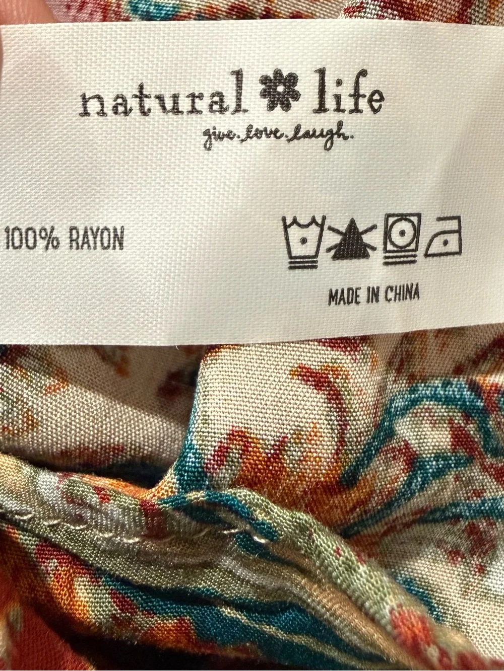 Natural Life Rowan Floral Peasant Blouse Sz Medium Pink Boho TieNeck cottage NWT - Picture 10 of 12